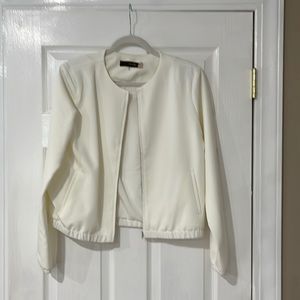 Off white zip up blazer